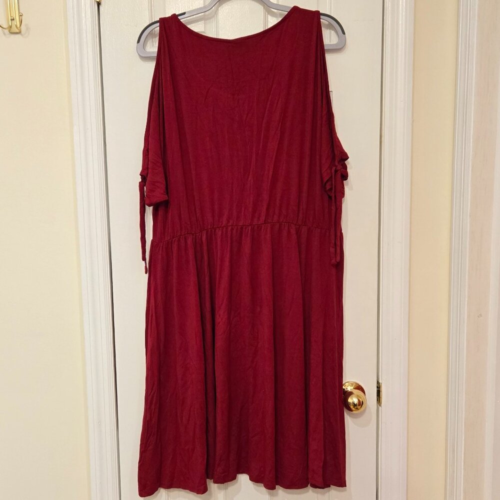 Torrid red skater dress with tie sleeves - 2X - Picture 3 of 6